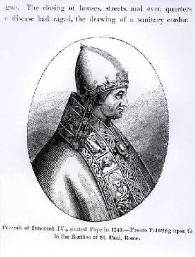 Portrait of Pope Innocent IV (d.1254) illustration from 'Science and Literature in the Middle Ages a