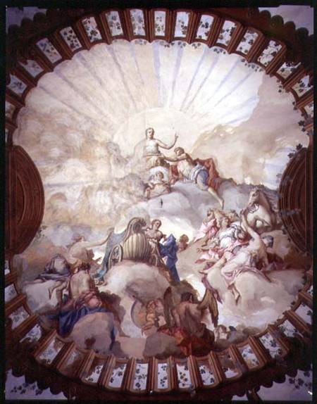 Triumph of the Empress Maria Theresa of Austria (1717-80) (ceiling painting) van Scuola pittorica italiana