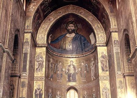 (TtoB) Christ Pantocrator; Virgin and Child with Angels and Apostles, from the main apse van Scuola pittorica italiana