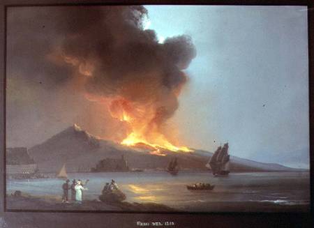 Vesuvius Erupting in 1820 van Scuola pittorica italiana