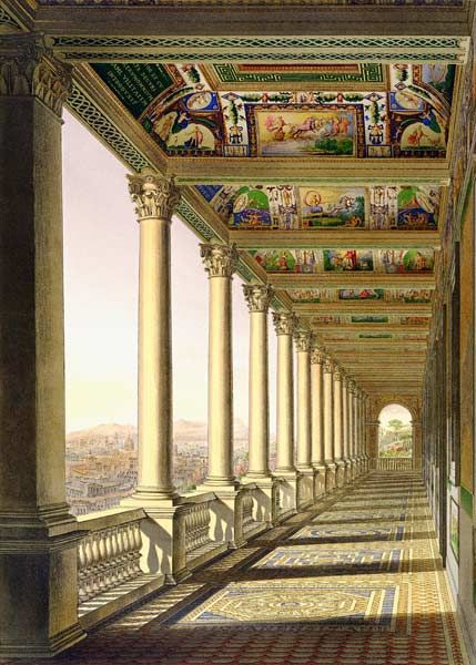 View of the third floor Loggia at the Vatican, with decoration by Raphael, from 'Delle Loggie di Raf van Scuola pittorica italiana