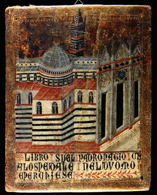 Siena Cathedral (oil on panel) van Italian School, (14th century)