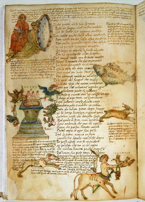 Ms Ital 483 P.4.7 f.162v Constellations, from the 'Dittamondo' by Fazio degli Uberti (vellum) van Italian School, (15th century)