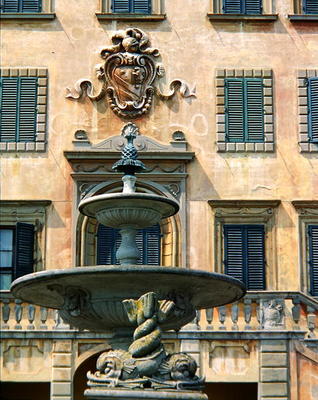 Detail of the facade, Villa di Celle (photo) van Italian School, (17th century)