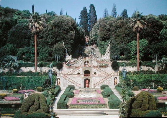 Steps in the garden of the Villa Garzoni (photograph) van Italian School, (17th century)