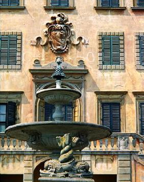 Detail of the facade, Villa di Celle (photo)