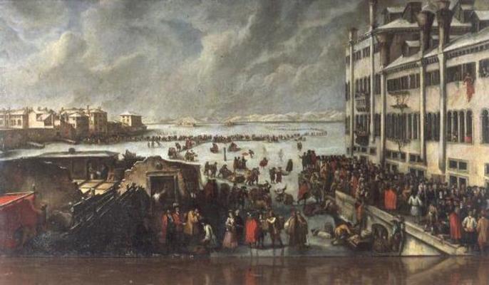 Ice on the Lagoon van Italian School, (18th century)
