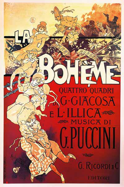 Poster for La Boheme, Opera by Giacomo Puccini