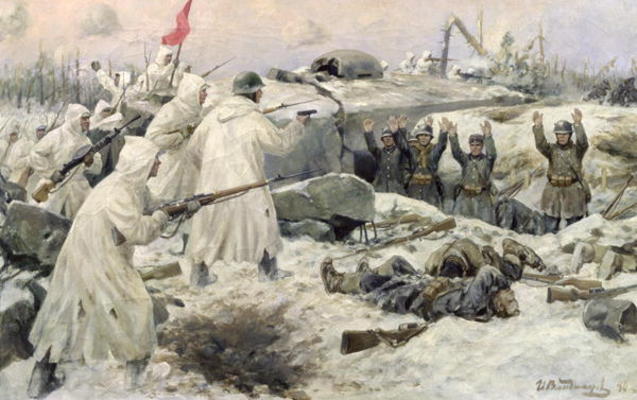 The Surrender of the Finns in 1940 (Russian-Finnish War), 1940 (oil on canvas) van Ivan Alexeyevich Vladimirov