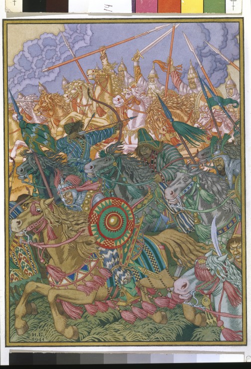 The Expulsion of Batu Khan van Ivan Jakovlevich Bilibin