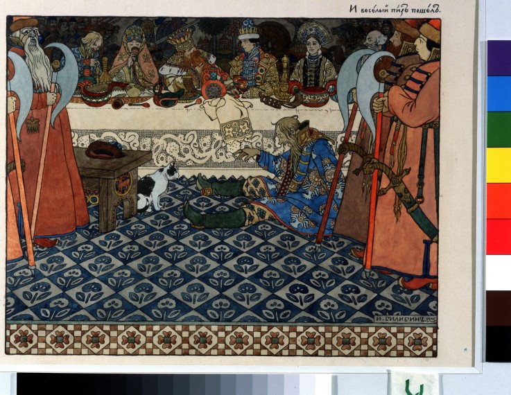 Illustration for the Fairy tale of the Tsar Saltan by A. Pushkin van Ivan Jakovlevich Bilibin