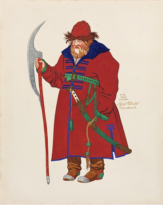 Costume design for the opera The Tale of Tsar Saltan by N. Rimsky-Korsakov van Ivan Jakovlevich Bilibin