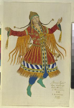 Polovtsian Maiden. Costume design for the opera Prince Igor by A. Borodin