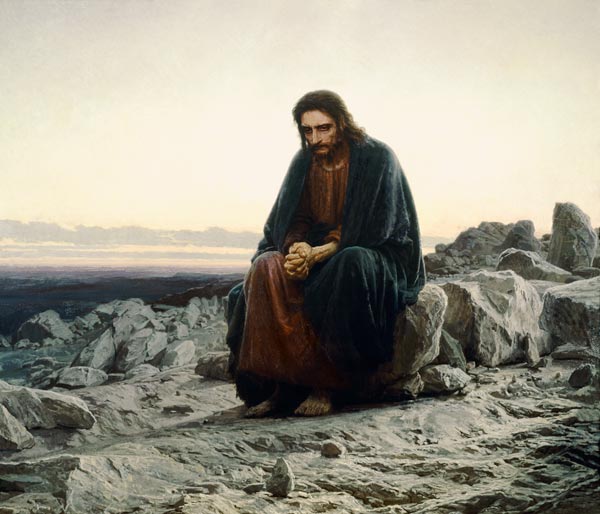 Christ in the Wilderness van Ivan Nikolaevich Kramskoy