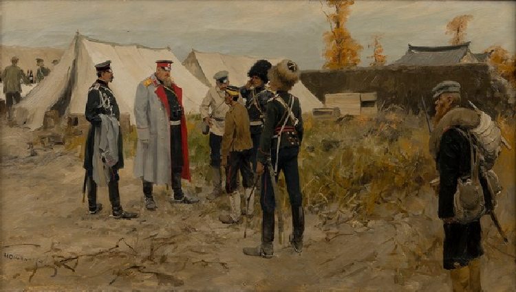 Szene aus dem Russisch-japanischen Krieg van Iwan Alexejewitsch Wladimirow