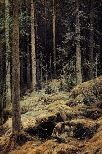 Shishkin / Forest Darkness / Painting van Iwan Iwanowitsch Schischkin