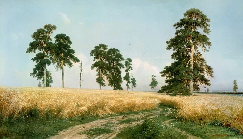 Rogge veld van Iwan Iwanowitsch Schischkin