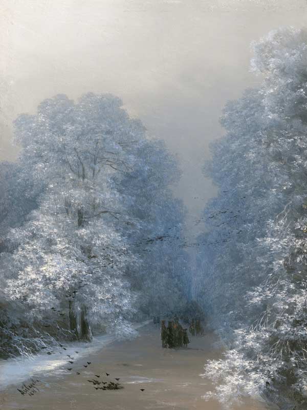 Winter landscape van Iwan Konstantinowitsch Aiwasowski