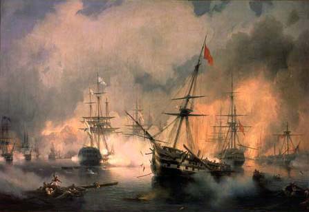 The Battle of Navarino, 20th October 1827 van Iwan Konstantinowitsch Aiwasowski