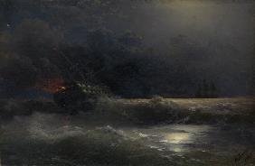 Burning ship (An episode of the Russian-Turkish War)