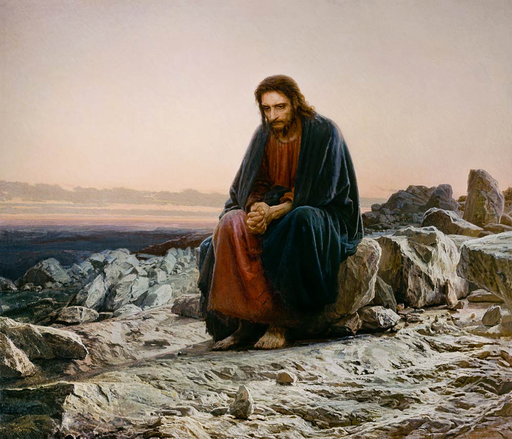 Christus in de woestijn van Iwan Nikolajewitsch Kramskoi