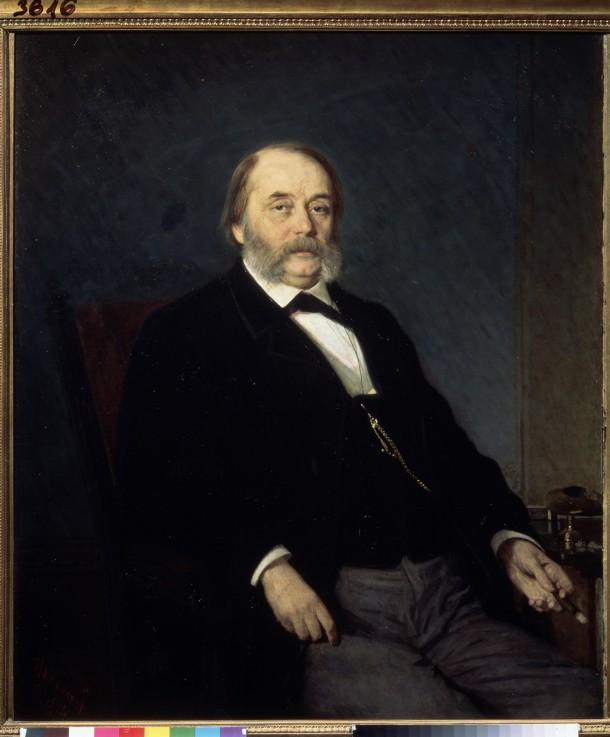 Portrait of the author Ivan Goncharov (1812-1891) van Iwan Nikolajewitsch Kramskoi