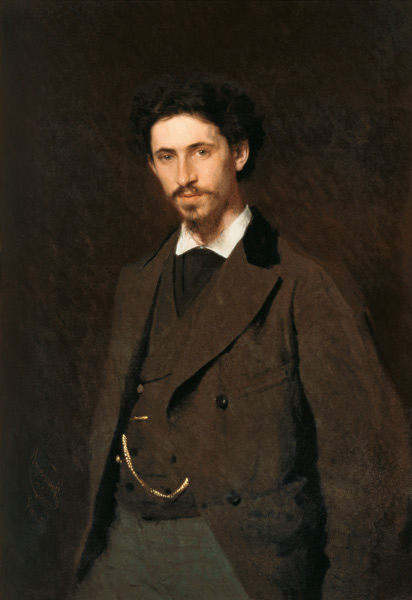 Portrait of Ilya Yefimovich Repin van Iwan Nikolajewitsch Kramskoi