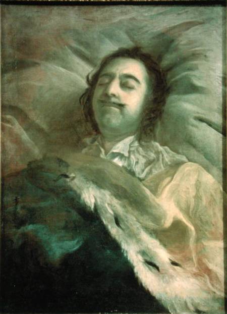 Peter I (1672-1725) the Great on his Deathbed van Iwan Maximowitsch Nikitin