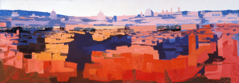 Rome, View from the Spanish Academy on the Gianicolo, Sunset, 1968 (oil on canvas) (see also 213353  van Izabella  Godlewska de Aranda