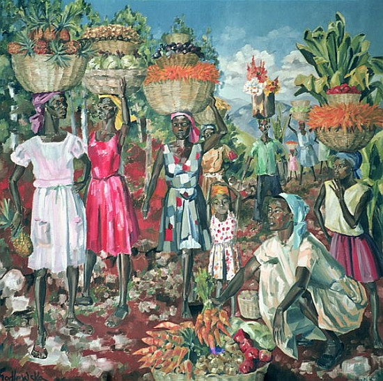 Les Marchandes, 1961 (oil on canvas)  van Izabella  Godlewska de Aranda