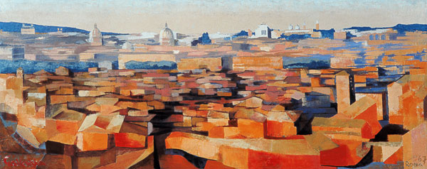 Rome, View from the Spanish Academy on the Gianicolo, Dusk van Izabella  Godlewska de Aranda