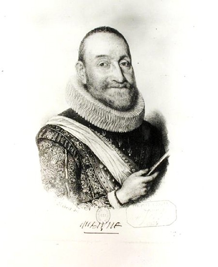 Portrait of Theodore Agrippa d''Aubigne (1552-1630) van J. Hebert