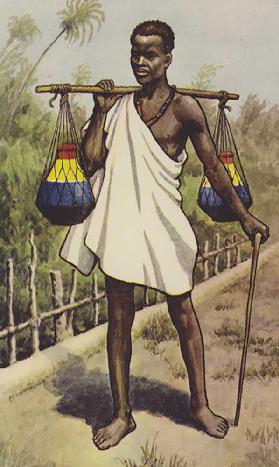Uganda native carrying milk