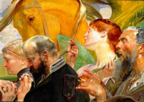 Tafel 'Kunst' eines Triptychons van Jacek Malczewski