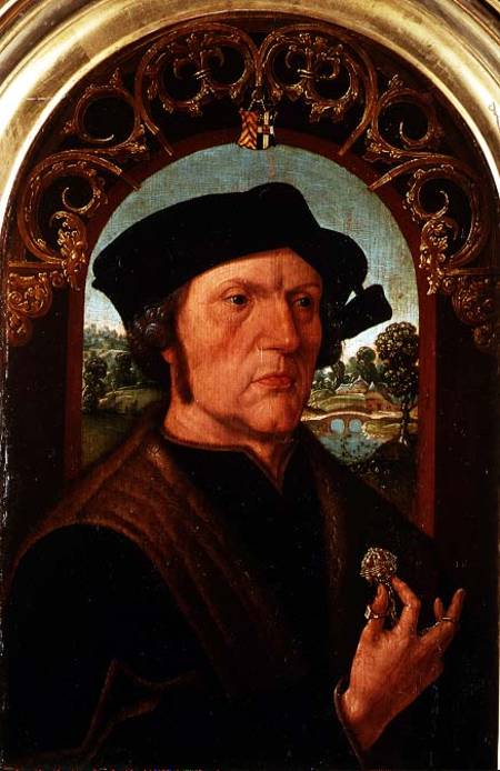 Portrait of a Man in Front of a Window van Jacob Cornelisz