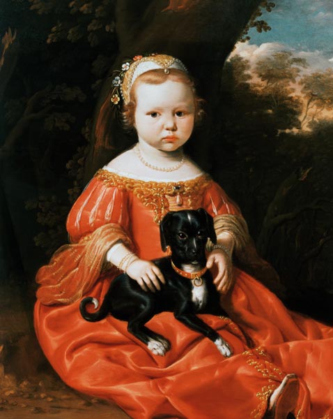 Portrait of a Girl with a Dog van Jacob Cuyp