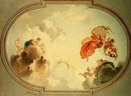 A Ceiling Design depicting the Apotheosis of Flora van Jacob de Wit