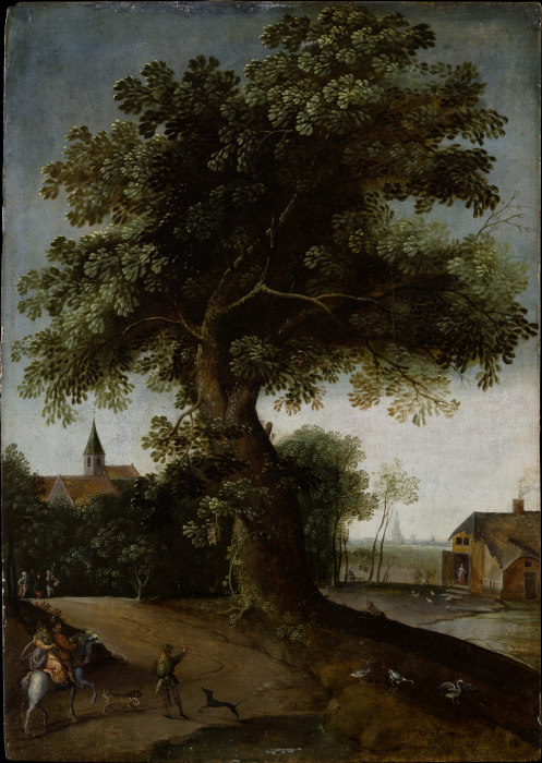 Landscape with Large Tree van Jacob Grimmer
