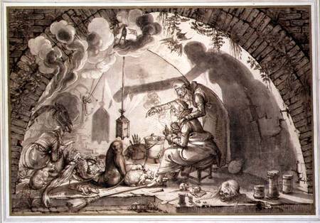 A Witch's Kitchen van Jacob II de Gheyn