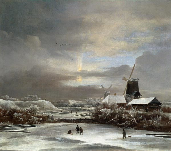 Winter Landscape van Jacob Isaacksz van Ruisdael