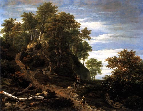 Bergige Landschaft van Jacob Isaacksz van Ruisdael