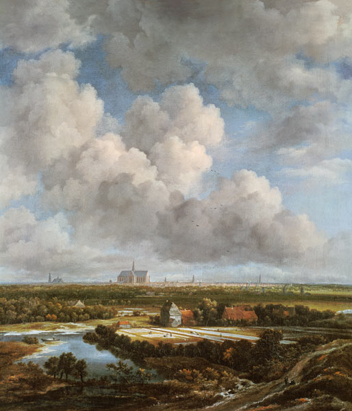 Gezicht op Haarlem met bleekvelden - Jacob Isaacksz van Ruisdael van Jacob Isaacksz van Ruisdael