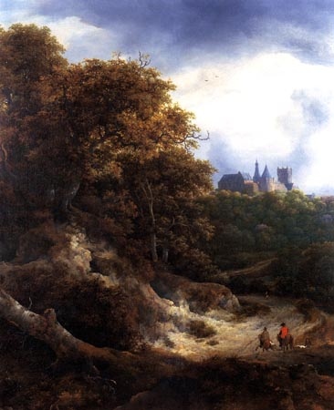 Landschaft mit Schloss Bentheim van Jacob Isaacksz van Ruisdael