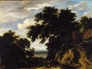 Waldige Landschaft. van Jacob Isaacksz van Ruisdael
