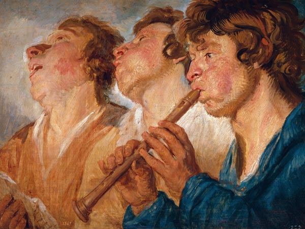 Three Buskers van Jacob Jordaens