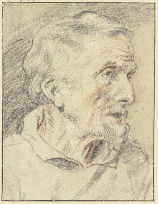 Brustbild eines alten Mannes im Profil nach rechts van Jacob Jordaens