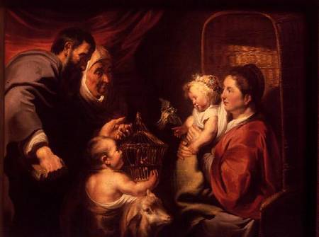 The Virgin and Child with SS Zacharias, Elizabeth and John the Baptist van Jacob Jordaens