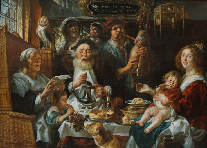 As the Old Sing, So the Young Pipe van Jacob Jordaens