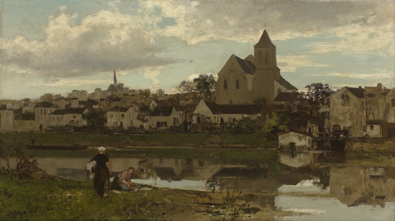 View at Montigny-sur-Loing van Jacob Maris