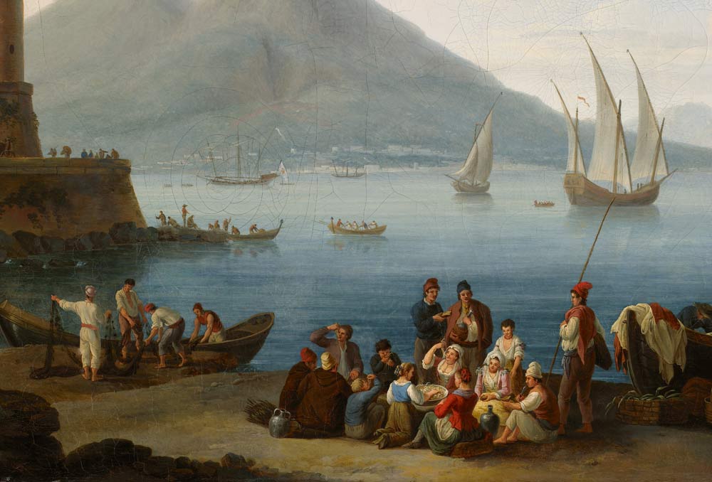 Hafen von Neapel (Detail) van Jacob Philipp Hackert